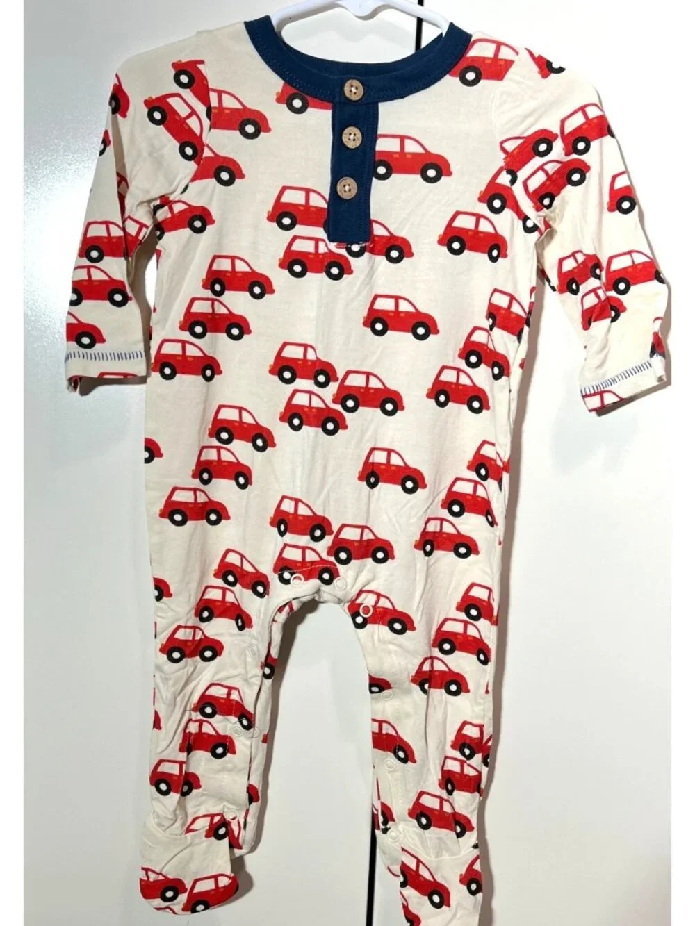 Mud Pie 3m 6m NWOT Red Car Baby footed Bamboo knit Sleeper footie PJs pajamas